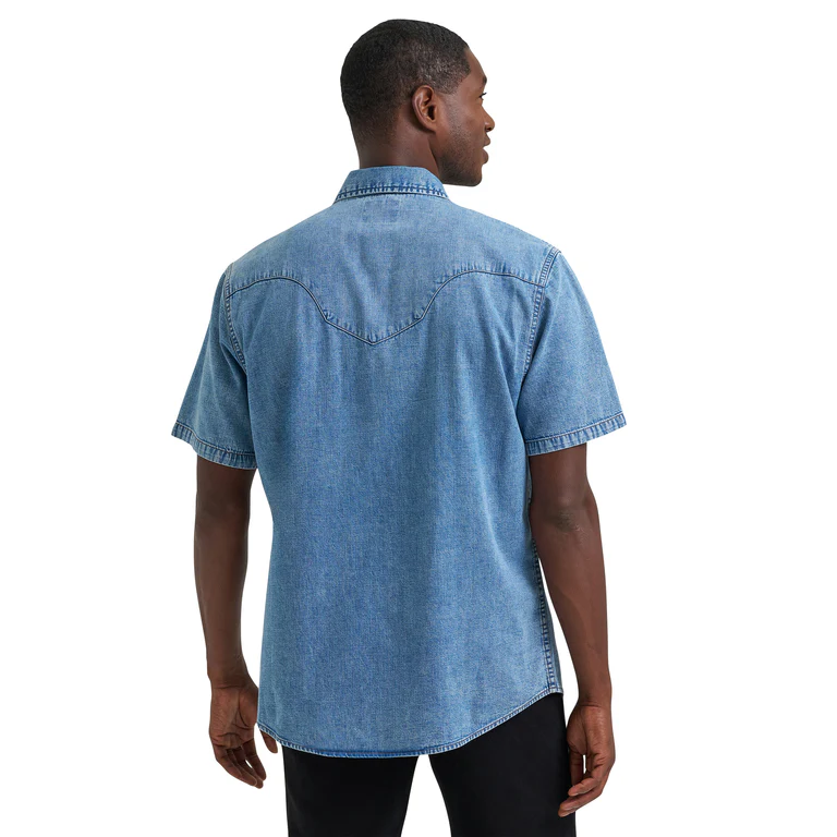 Wrangler® Men's Vintage Inspired Short Sleeve Shirt - Denim