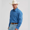 Wrangler® Men's Logo Long Sleeve Western Shirt - Blue