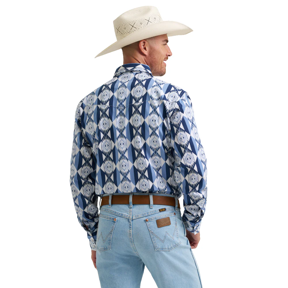 Wrangler® Men's "Checotah"® Western Shirt - Blue