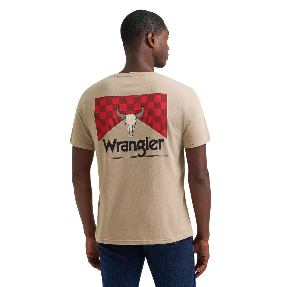 Wrangler® Men's Bull Checkerboard Graphic T-Shirt - Trench Coat Heather