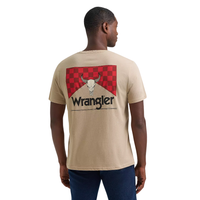 Wrangler® Men's Bull Checkerboard Graphic T-Shirt - Trench Coat Heather
