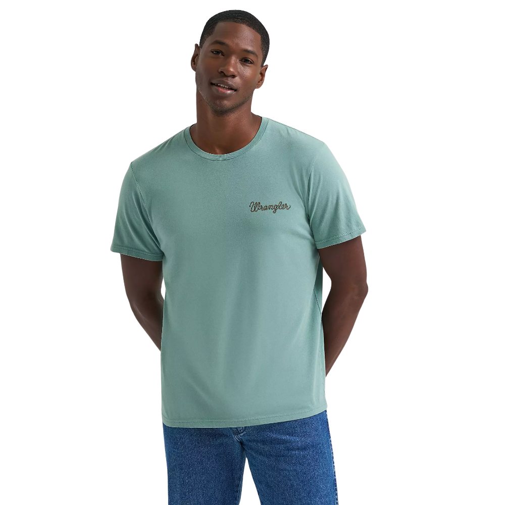Wrangler® Men's "Kneeling Cowboy" Graphic T-Shirt - Oil Blue