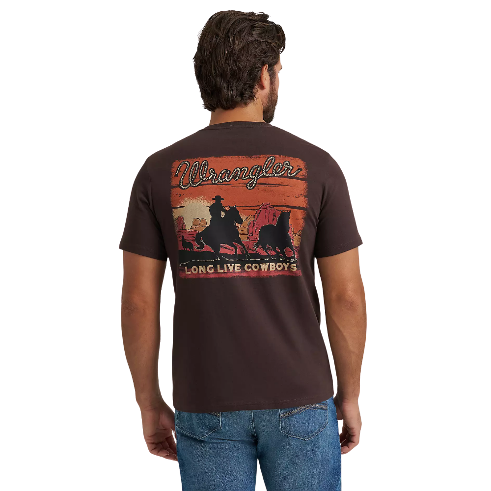 Wrangler® Men's "Cowboy at Sunset" Graphic T-Shirt - Brown