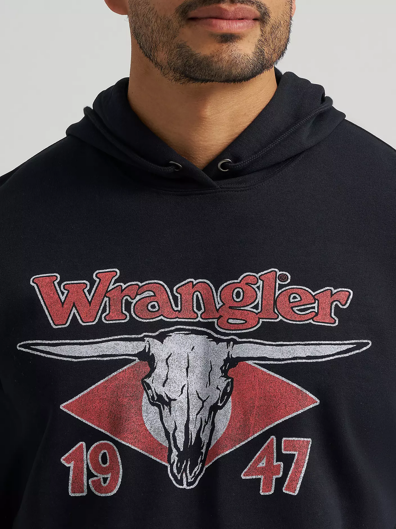 Wrangler® Men's Longhorn 47 Graphic Hoodie - Black Beauty