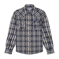 Wrangler® Men's Retro® Premium Long Sleeve Western Shirt - Blue Geo