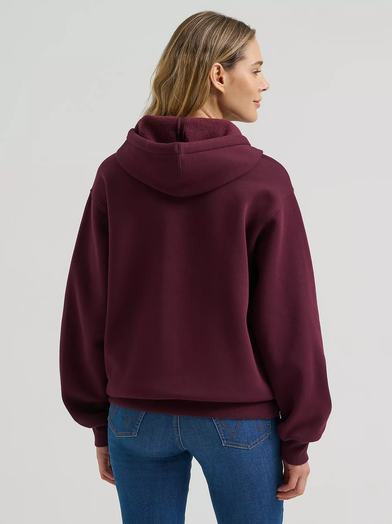 Wrangler® Women's "Wide Open" Logo Graphic Hoodie - Port Wine