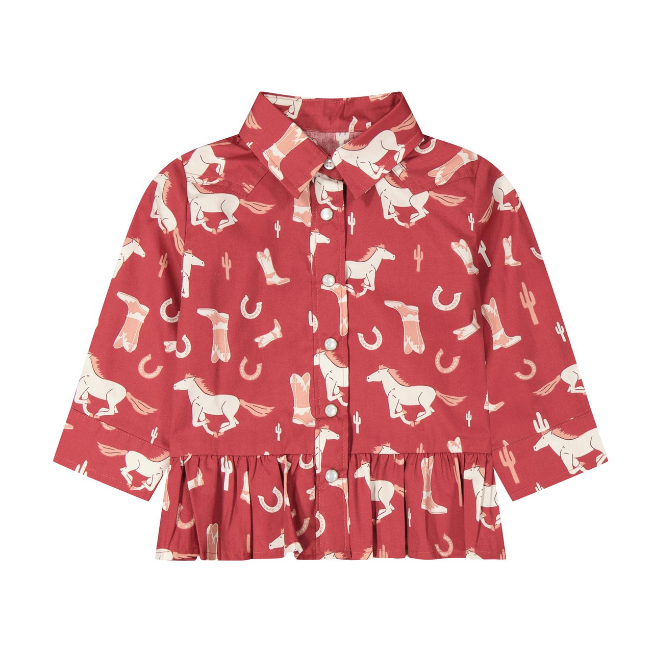 Wrangler® Baby Girl Long Sleeve Western Shirt - Pink