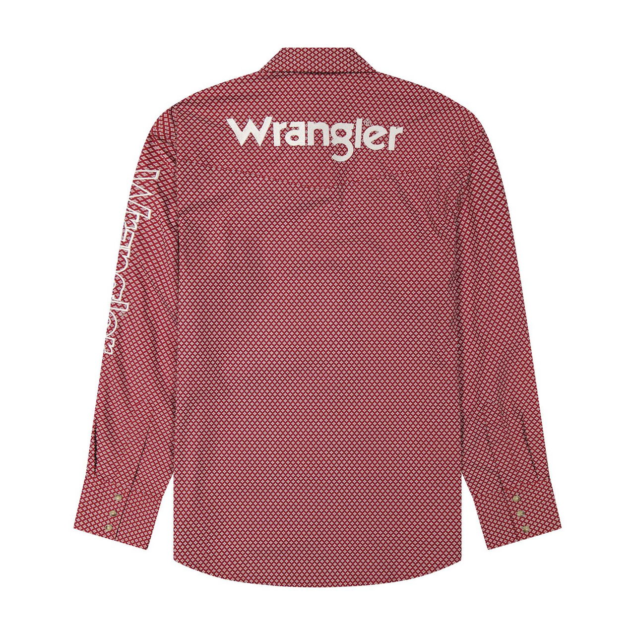Wrangler® Men's Classic Fit Long Sleeve Western Shirt - Logo Red