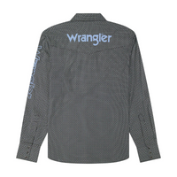 Wrangler® Men's Classic Fit Long Sleeve Western Shirt - Black & Grey