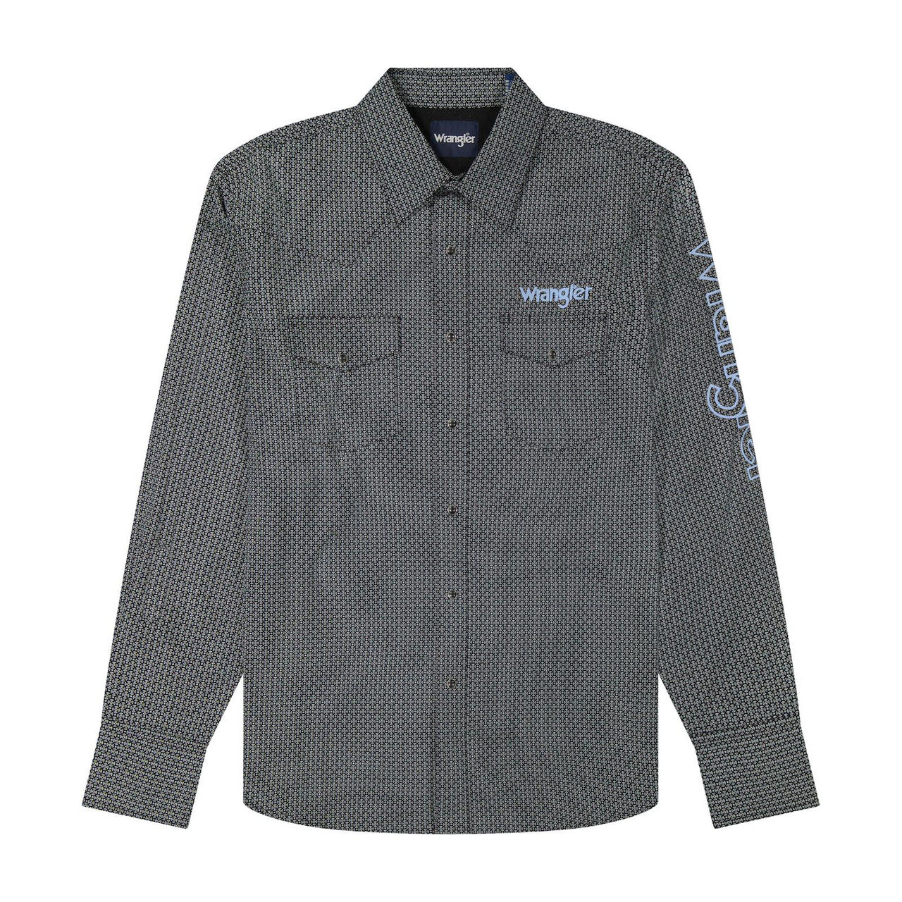 Wrangler® Men's Classic Fit Long Sleeve Western Shirt - Black & Grey