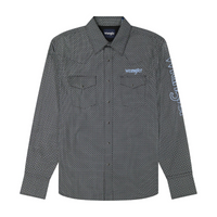 Wrangler® Men's Classic Fit Long Sleeve Western Shirt - Black & Grey