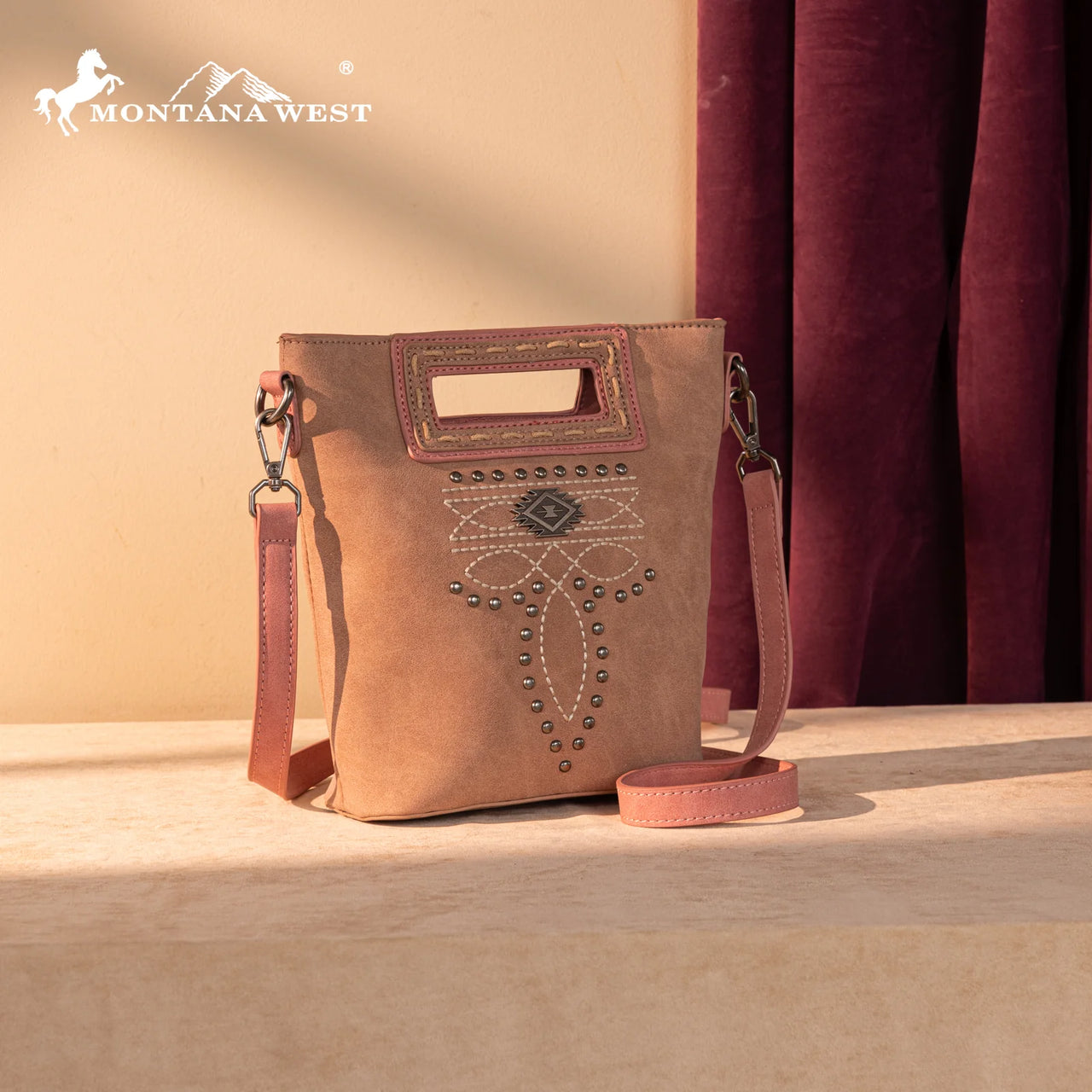 Montana West Cut-Out Embroidered Top Handle Crossbody