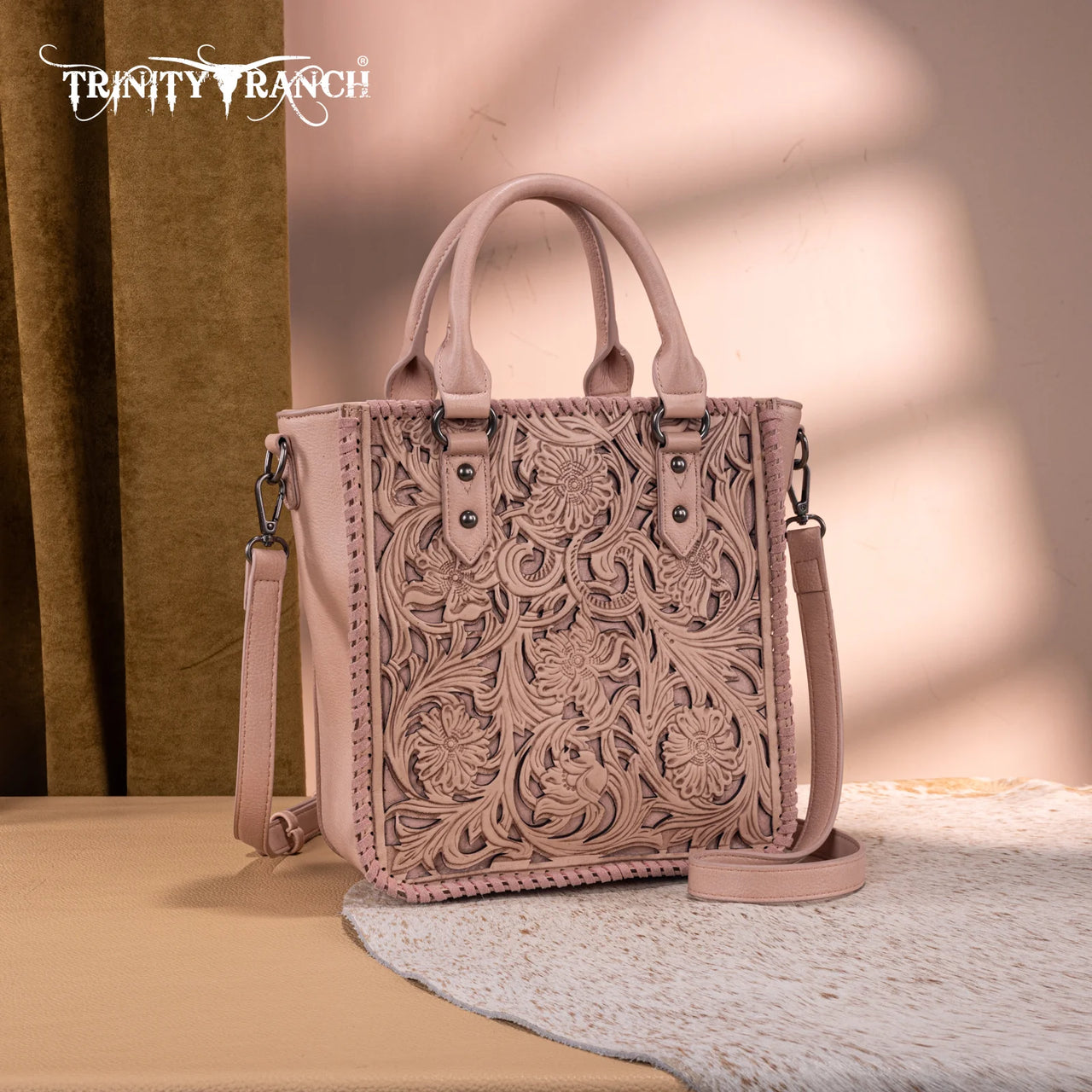 Trinity Ranch Floral Tooled Tote