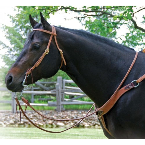 WR Signature Harness Leather Browband Headstall with Ties - 5/8"