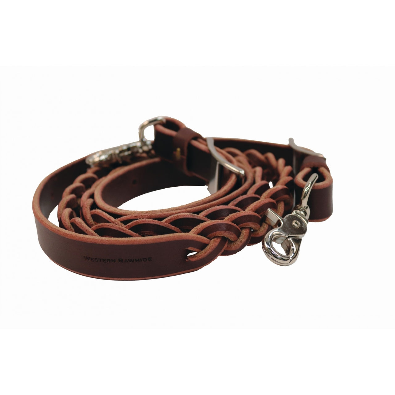 WR Signature Leather Braided Barrel Reins - Latigo