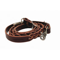 WR Signature Leather Braided Barrel Reins - Latigo