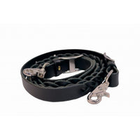 WR Signature Leather Braided Barrel Reins - Black