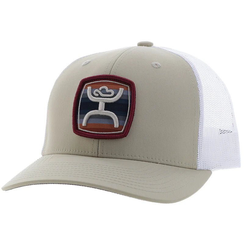 Hooey® Cap Snap Back "Zenith" Hat Tan/White w/ Serape Patch