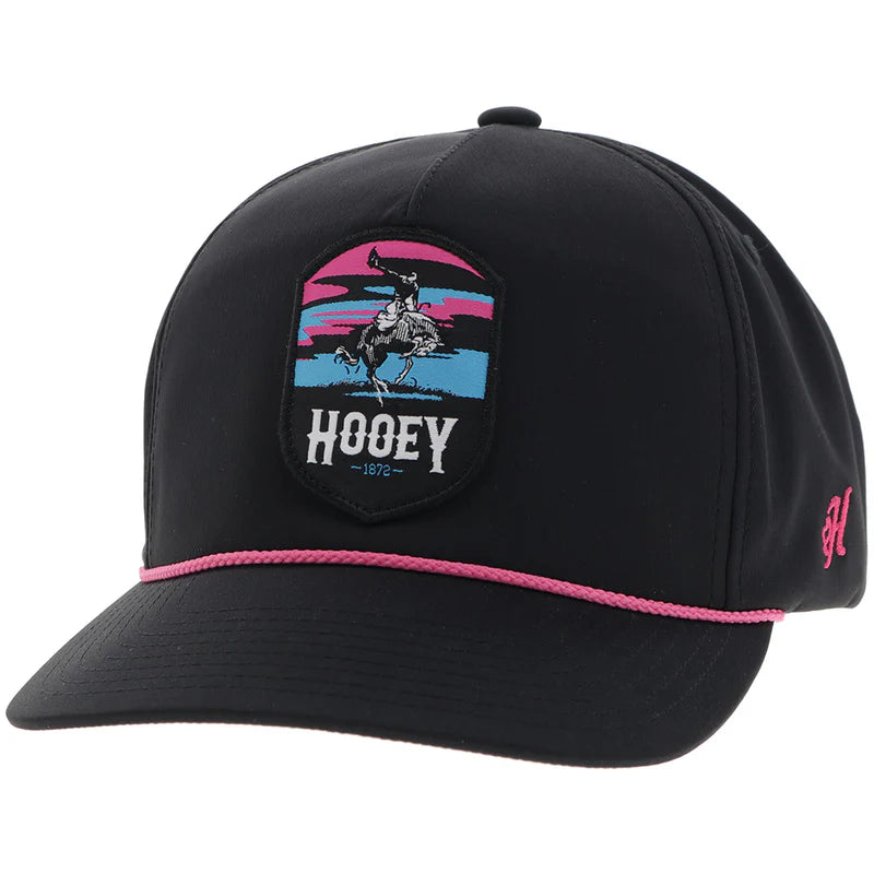 Hooey® Cap Snap Back "Cheyenne" Hat Black w/Pink/Blue/Black Patch