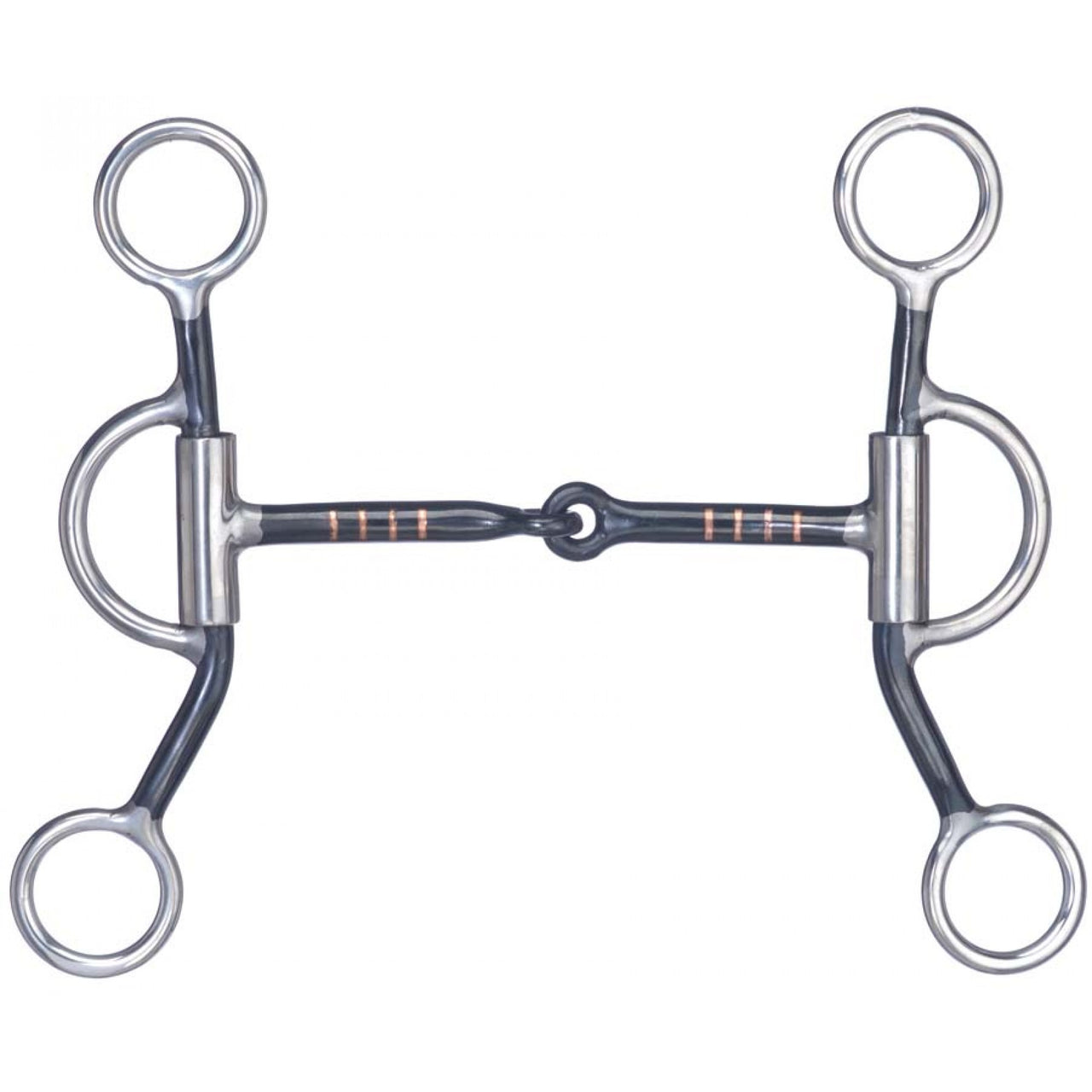 Metalab Black Steel Snaffle Mouth Bit w/ Copper Inlay