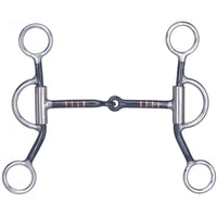 Metalab Black Steel Snaffle Mouth Bit w/ Copper Inlay