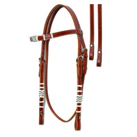 SIERRA Rawhide Trim Brow Headstall w/ Reins