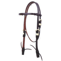 SIERRA Brow Headstall w/ Rawhide Wrapped Buckles