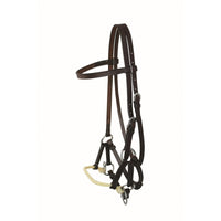 Jim Taylor Leather Browband Single Rawhide Rope Side Pull