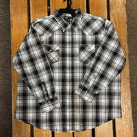 MWG® Men's Long Sleeve Flannel Western Shirt - Black & Orange