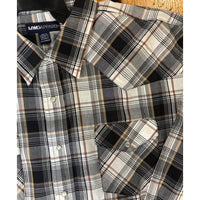 MWG® Men's Long Sleeve Flannel Western Shirt - Black & Orange