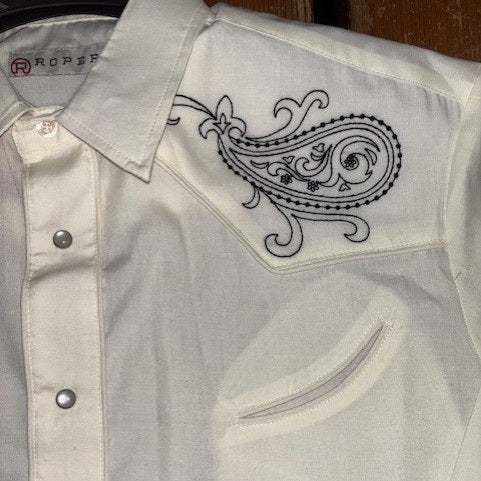 Roper® Men's Performance Snap Western Shirt - White Asparagus
