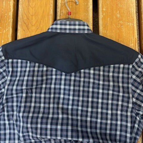 Roper® Men's Vintage Snap Western Shirt - Navy Plaid