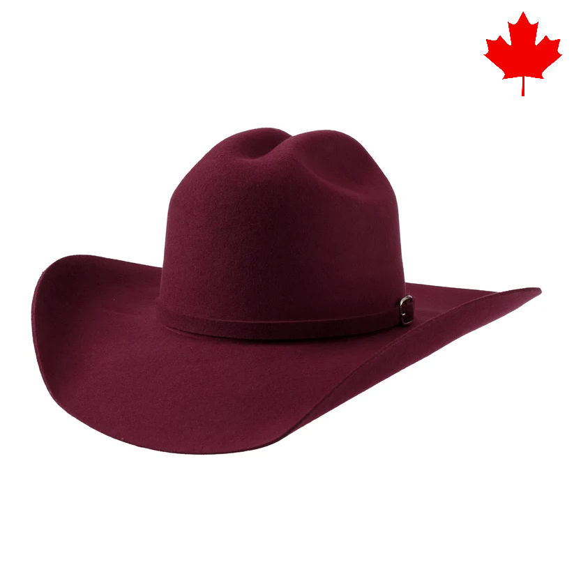 Roper Burgundy Wool Western Hat