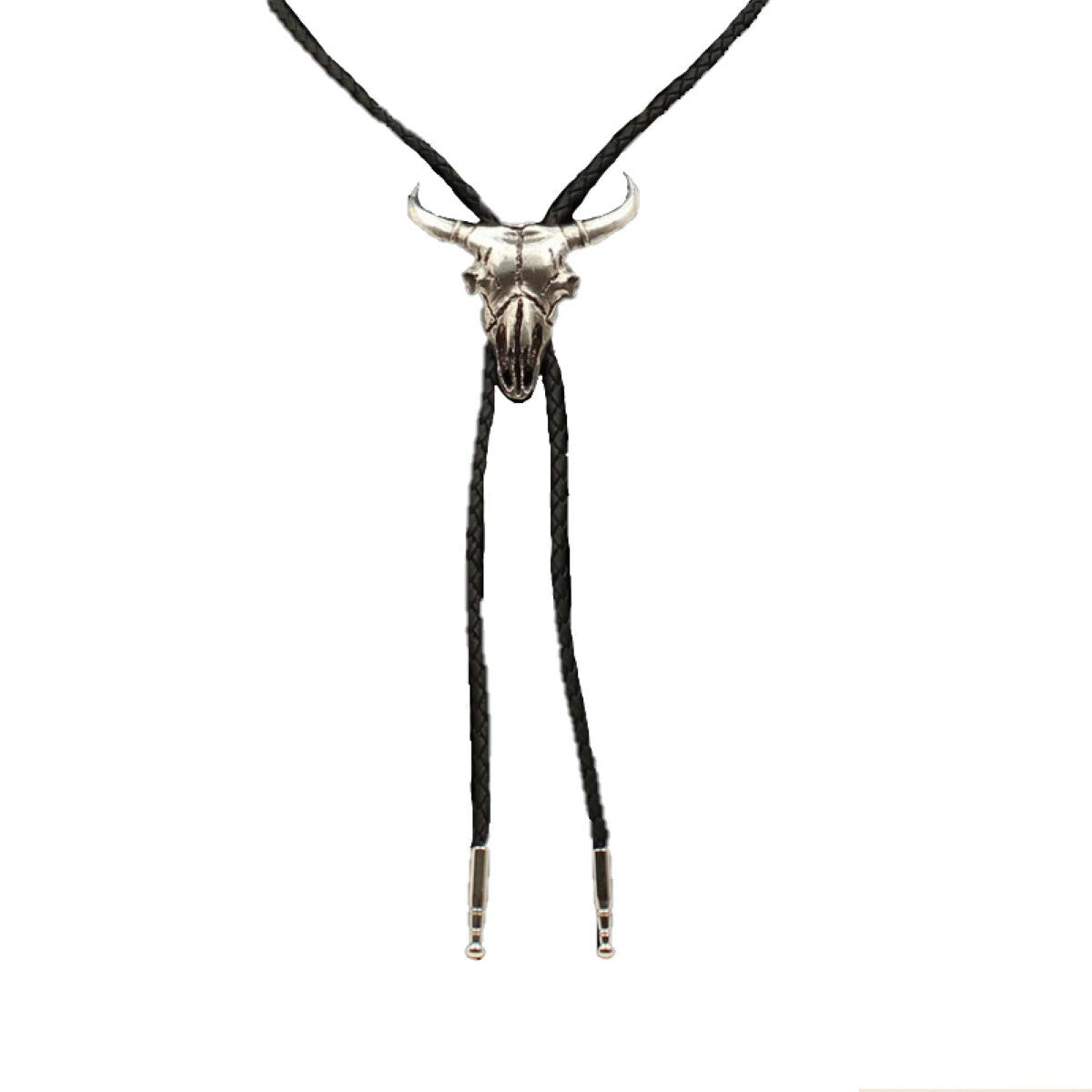 Double S Steer Skull Bolo Tie