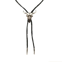 Double S Steer Skull Bolo Tie