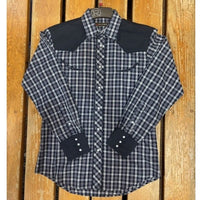 Roper® Men's Vintage Snap Western Shirt - Navy Plaid