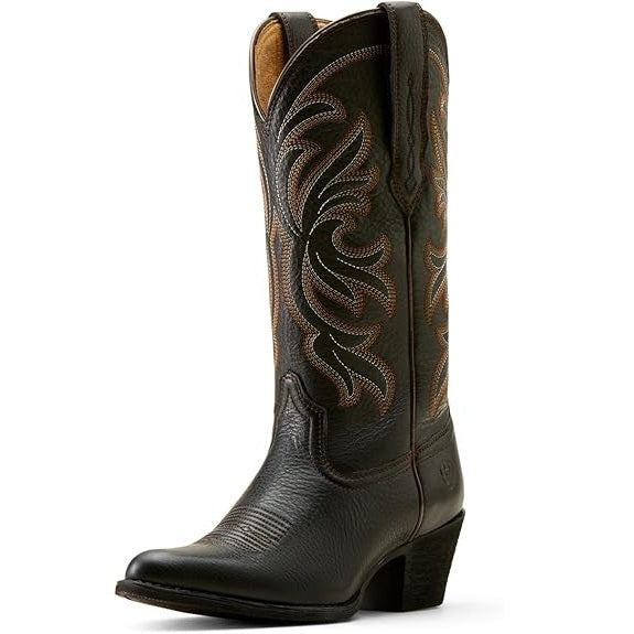 Ariat® Women's "Heritage J-Toe" Western Boots - Black Deertan