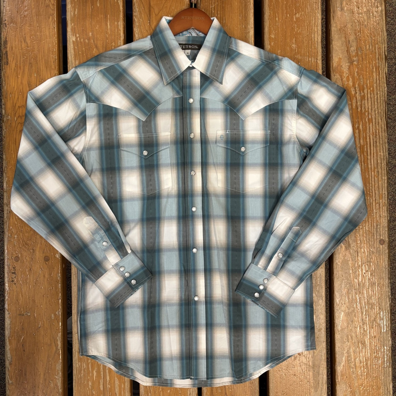 Stetson® Men's Long Sleeve Western Shirt - Bluebird Dobby