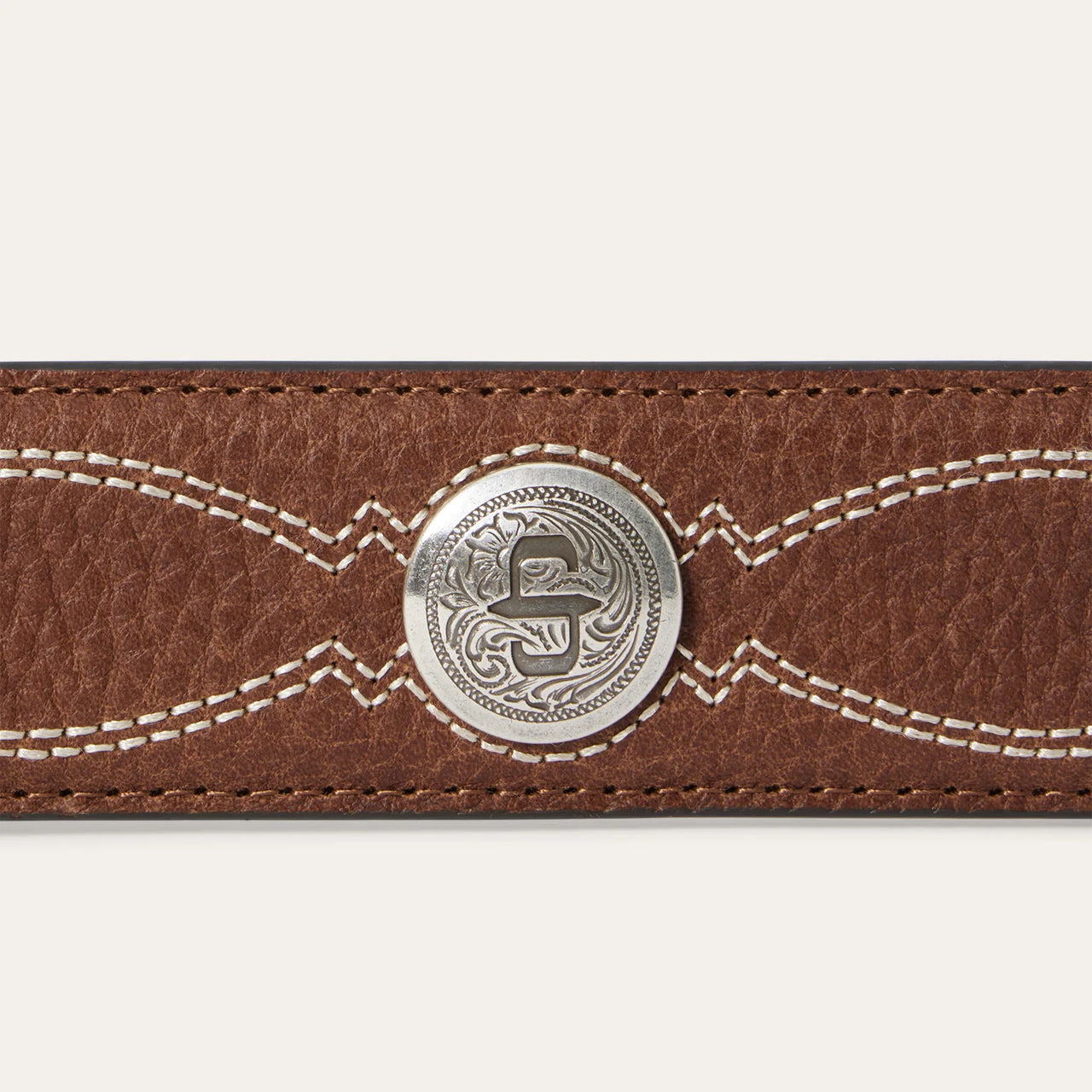 Stetson® Men's Western Pebble Leather Basket Weave Tabs Belt