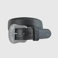 Stetson® Men's Western Bison Leather Belt - Black