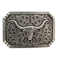Nocona Men's Smooth Edge Longhorn Buckle