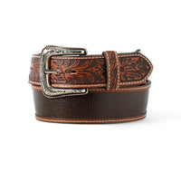 Ariat® Mens Embossed Tab Dark Brown Belt