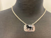 AWST Silver Necklace with Black Horse