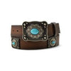 Ariat Ladies  1 1/2" Barnished Turquoise Conchos - Brown