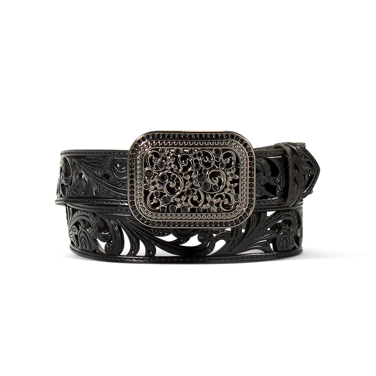 Black floral belt deals