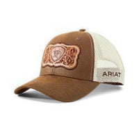 Ariat Ladies Snap Back Cap Faux Leather Floral Logo
