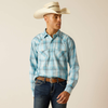 Ariat® Men's "Henryk" Retro Fit Western Shirt - Crystal Blue