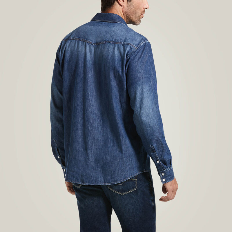 Ariat® Men's Denim Retro Fit Shirt - Stonewash