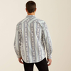 Ariat® Men's "Heller Retro" Western Long Sleeve Shirt - Blue