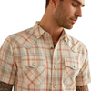 Ariat® Men's "Horton Retro" Short Sleeve Western Shirt - Light Brown